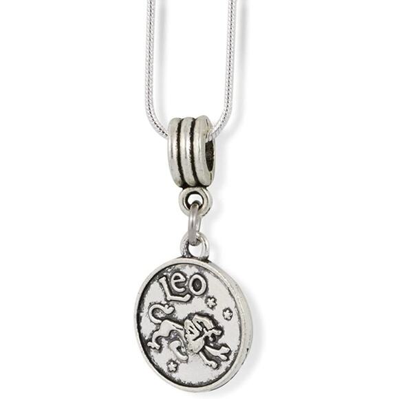 Leo Zodiac Astrology Horoscope Charm Snake Chain Necklace - Picture 1 of 5